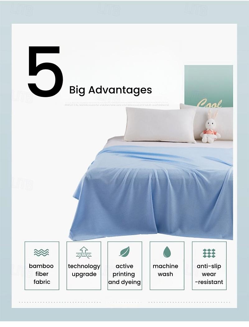 100% Bamboo Fiber Banket Washable Air-conditioned Towel Quilt Ice Silk Summer Cooling Quilt Children's Lunch Blanket 100% Viscose Derived from Bamboo 2025 - $23.99 –P4