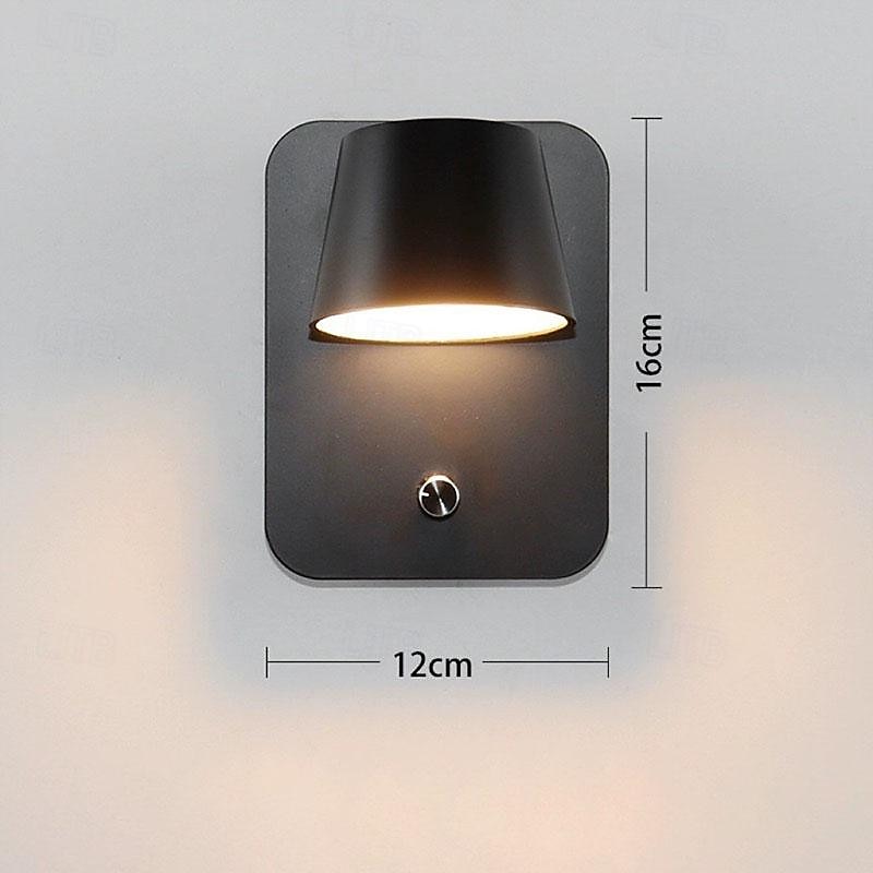 applique da parete per interni a led lampada da lettura sul comodino con versione luce notturna e interruttore indipendente ruotabile a 350° per camper applique da parete in metallo soggiorno camera del 2025 a $58.99 –P3
