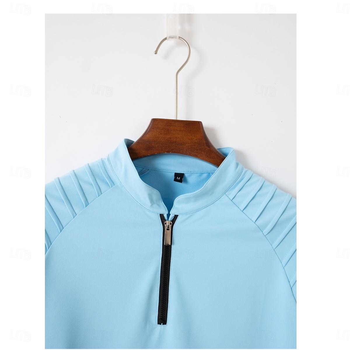 Homens Camiseta T-shirt Manga Longa Quarter Zip Verão Côr Sólida Moda Designer Básico Zíper Ao ar livre Férias Trabalho Azul marinho Preto Branco Top Tee para Homens de 2025 por GBP £19 –P4