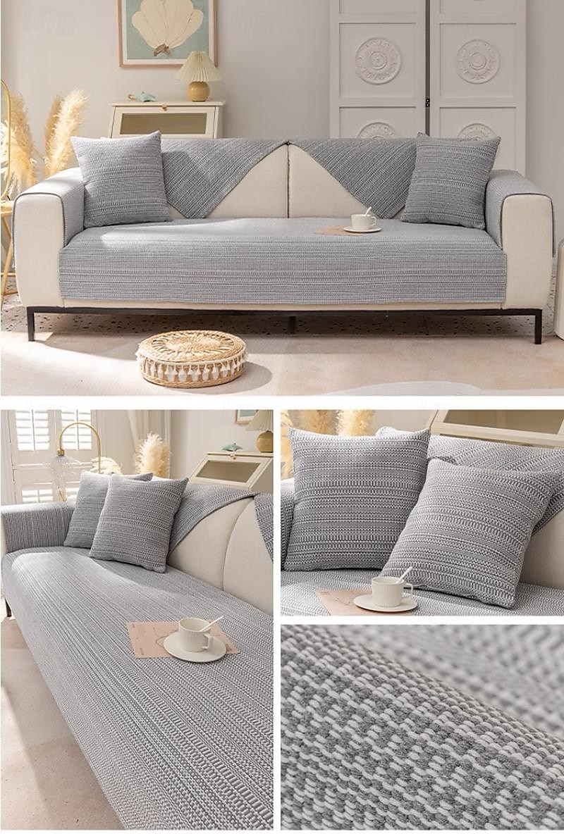 Cotton Linen Sofa Cushion Fabric Anti-slip Cooling Seat Cushion Full Cover Cloth Sofa Cover Cloth L Shaped Sofa Cushion Set 2025 - $28.99 –P8