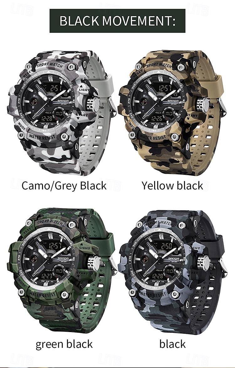 SANDA Men Digital Watch Outdoor Sports Fashion Casual Luminous Stopwatch Alarm Clock Waterproof TPU Watch 2026 - $33.99 –P14