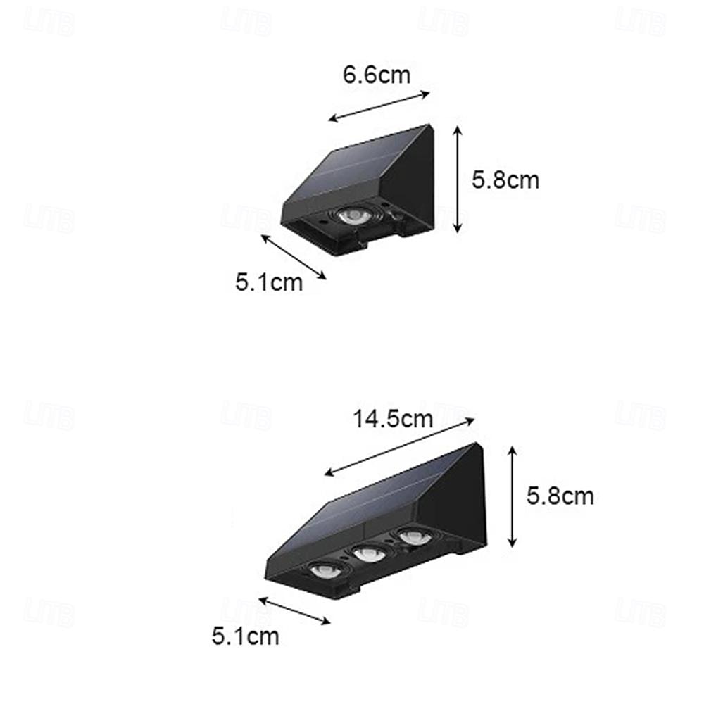 modern minimalistisk solenergi vägg tvätt ljus, sloar steg trapp ljus vattentät innergård däck ljus trädgård yttervägg utomhus dekor solar staket lampa trädgård innergård belysning 1st 2026 - $19.49 –P2