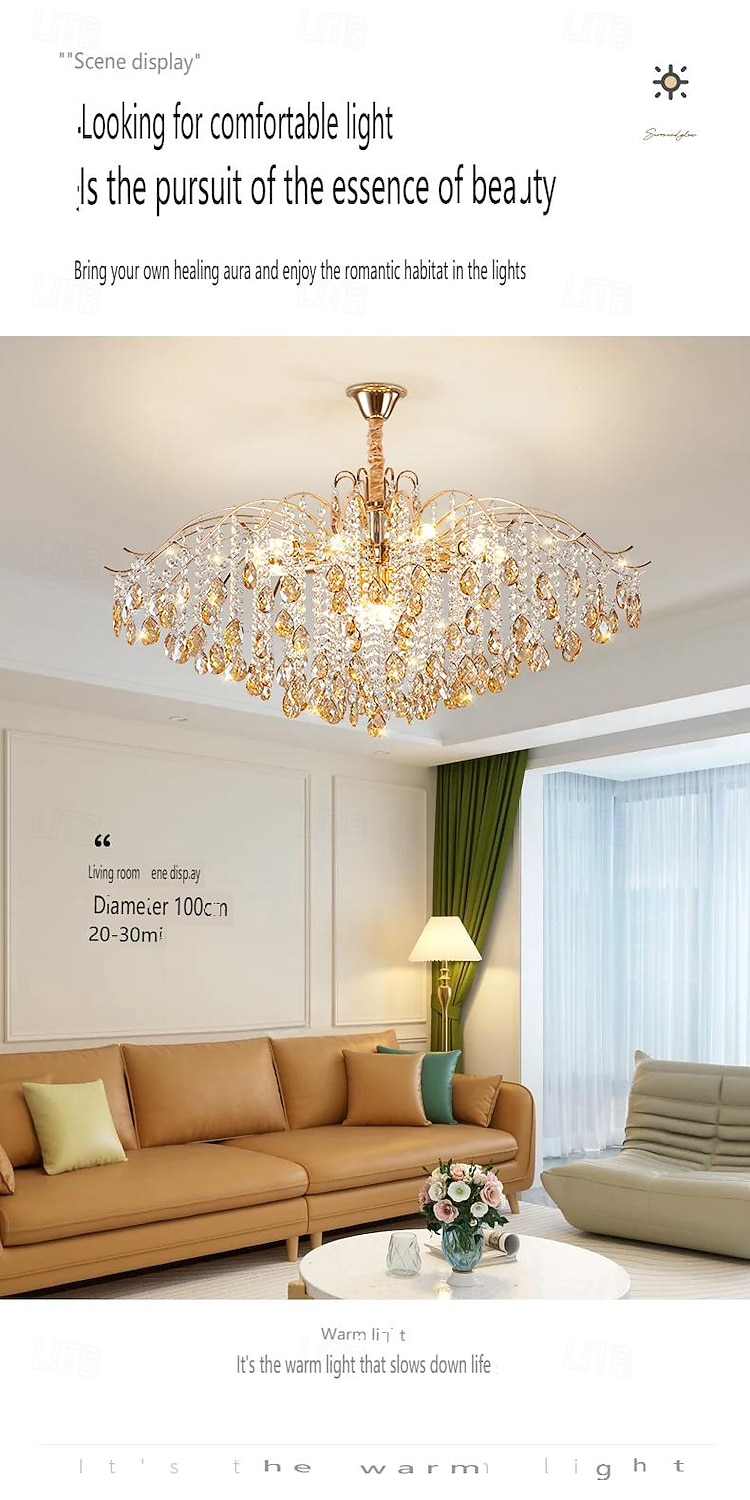 lampadario a led 42/50/60/80/100 cm 5/8/10/12/15 lampadina non inclusa finitura elettrolitica cristallo metallo stile moderno contemporaneo camera da letto sala da pranzo mini sospensione 110-240 v del 2026 a $208.79 –P6