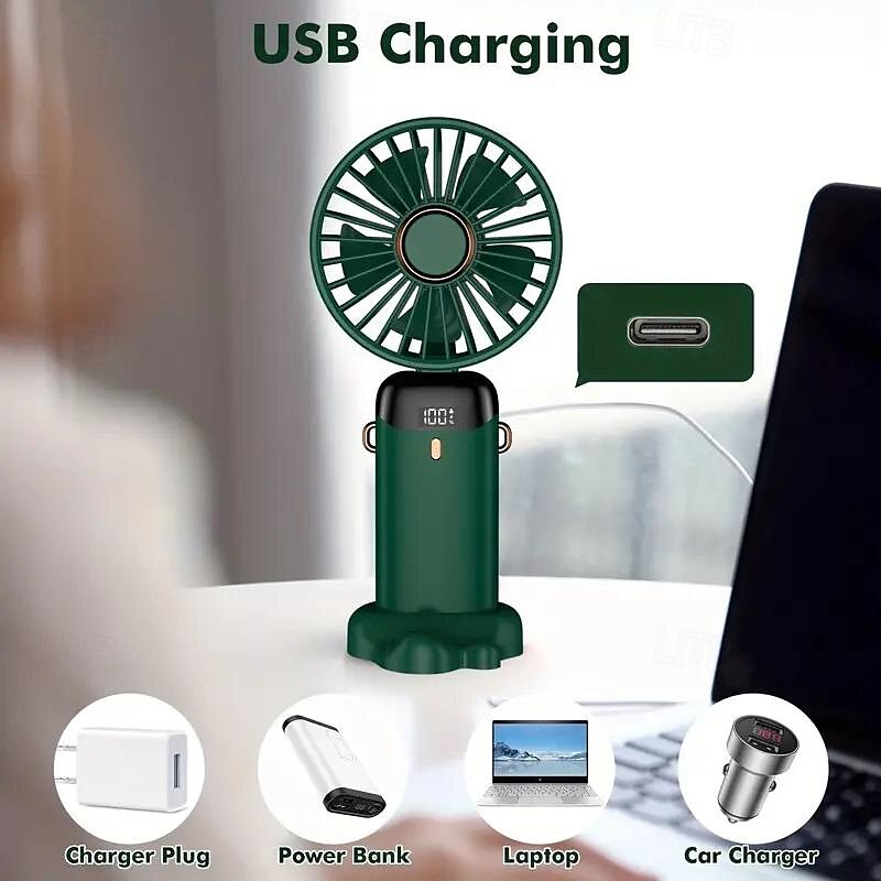 Foldable Personal Mini Fan – USB Rechargeable Handheld Fan with LED Display and 5 Speeds, for Home Office Travel Camping 2025 - $19.99 –P1