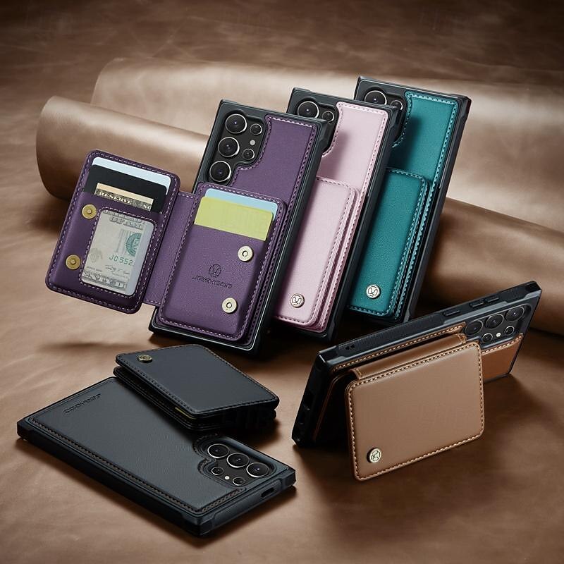 telefon Etui Til Samsung Galaxy S24 Ultra Plus S23 S22 S21 S20 Ultra Plus FE A55 A35 A25 A15 5G A54 A34 A14 A53 A33 A23 A13 S25 Ultra Bakdeksel med stativ Magnetisk Kortspor Kontor / Bedrift TPU PC 2025 - $25.99 –P5