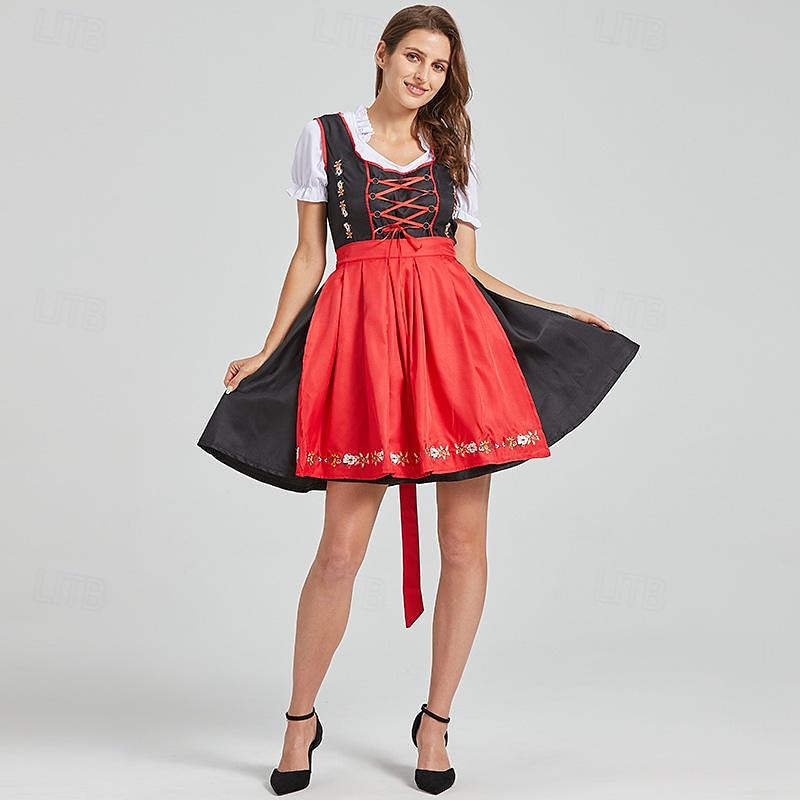 Oktoberfest dirndl Trachtenkleader Dirndl pusero baijerilainen impi Saksa München Niityt Naisten Perinteinen tyyli kangas Pusero Leninki Esiliina 2025 - $46.99 –P6