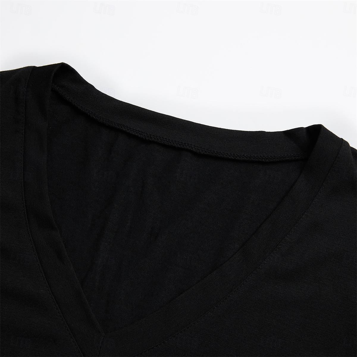 Men's T Shirt Tee Top Short Sleeves V Neck Summer Plain Designer Basic Modern Contemporary Vacation Street Going out Black White Red Top Tee for Men 2025 - €19.99 –P8