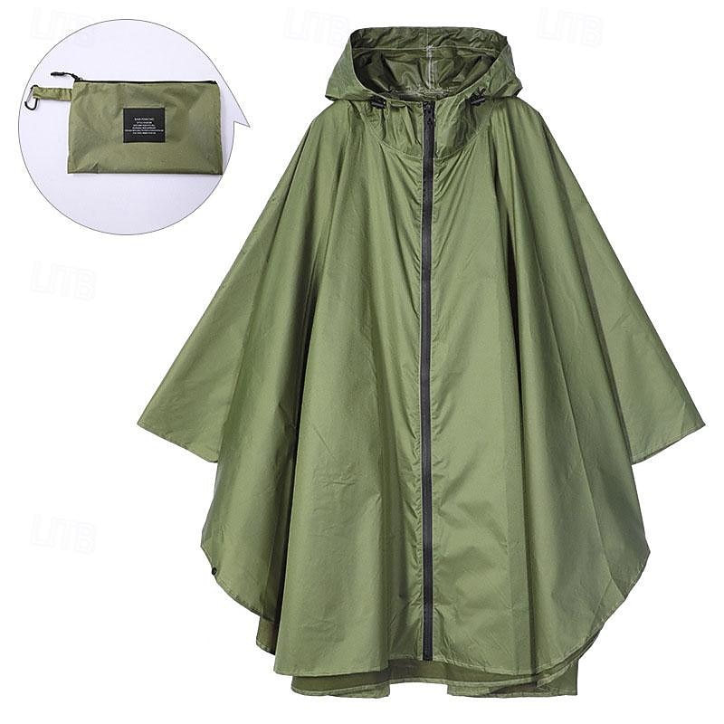 Unisex Wanderregenmantel Außen Wasserdicht Leicht Reißfest Wanderoutfits Wanderbekleidung Frühling Herbst Kapuzensweatshirt Regenmantel Regenponcho Einfarbig Schwarz Armeegrün Königsblau 2025 - $36.99 –P2