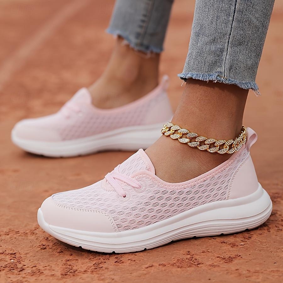 Leichte, atmungsaktive Wanderschuhe für Damen – Slip-On-Mesh-Sneaker zum Laufen und für die Freizeit 2025 - $26.99 –P8