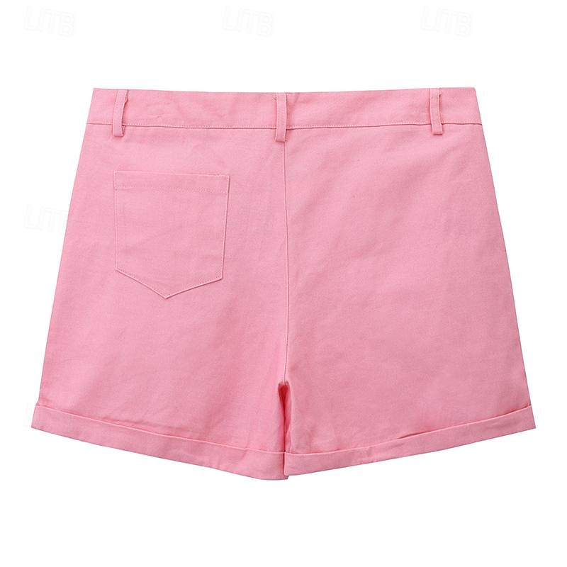 Men's Pink Shorts Shorts Summer Shorts Casual Shorts Buttons Front Pocket Plain Comfort Breathable Short Casual Daily Holiday Fashion Designer Black White 2025 - $19.99 –P2