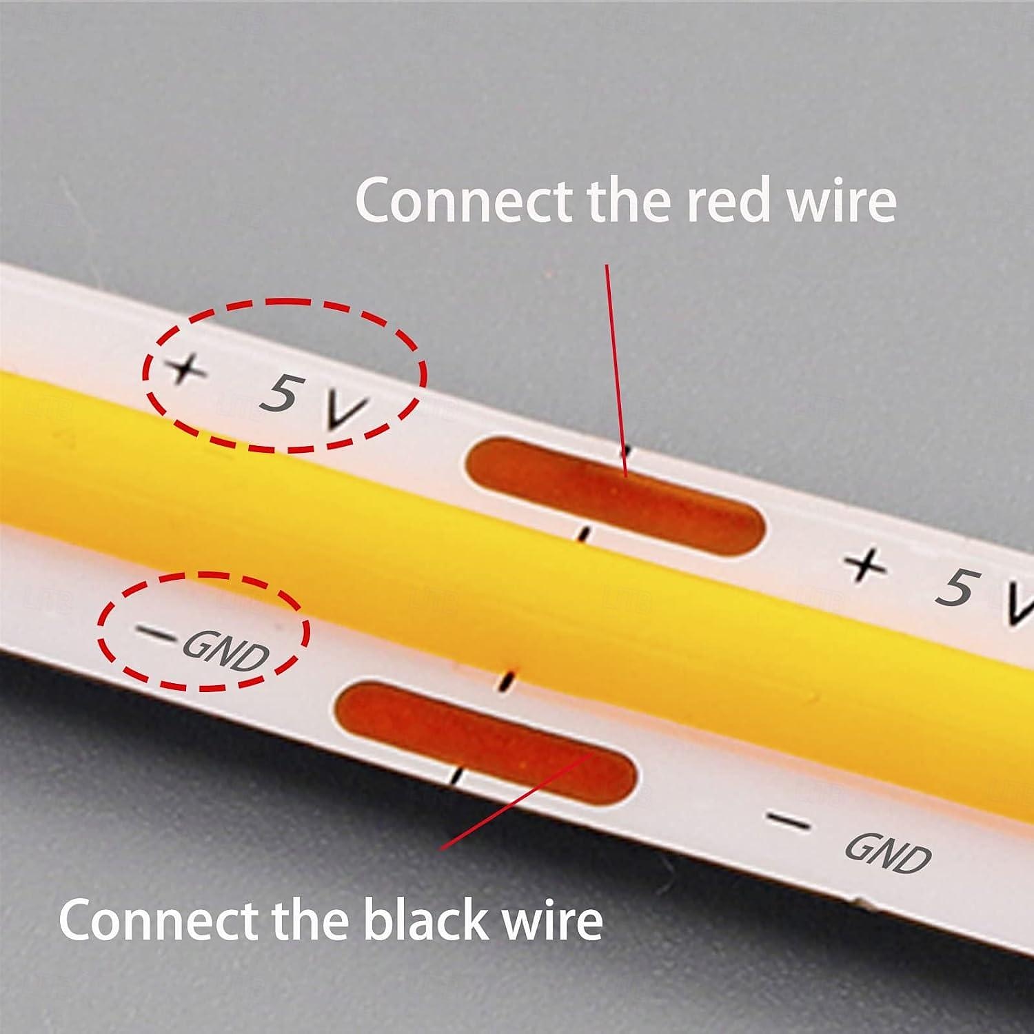 Waterproof COB USB 5V LED Strip Light, High Gloss LED Soft Flexiable Strip Light with USB Switch 3.28-16 ft (1-5M) 480 LED/Meter Waterproof Flexible Self-adhesive Safety Tape Light Suitable for Kitchen Garage TV Wall and Home DIY Lighting 2025 - $11.49 –P1