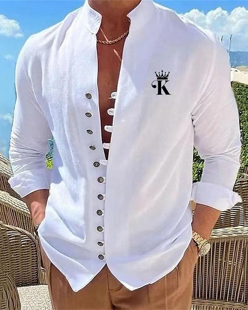 Per uomo Camicia Camicia con colletto cinese Camicia con colletto alla coreana Camicia Estiva Camicia casual Camicia con Bottoni Matrimoniale Vacanza Camicia hawaiana Nero Bianco Blu Cachi Manica del 2025 a $27.99 –P1