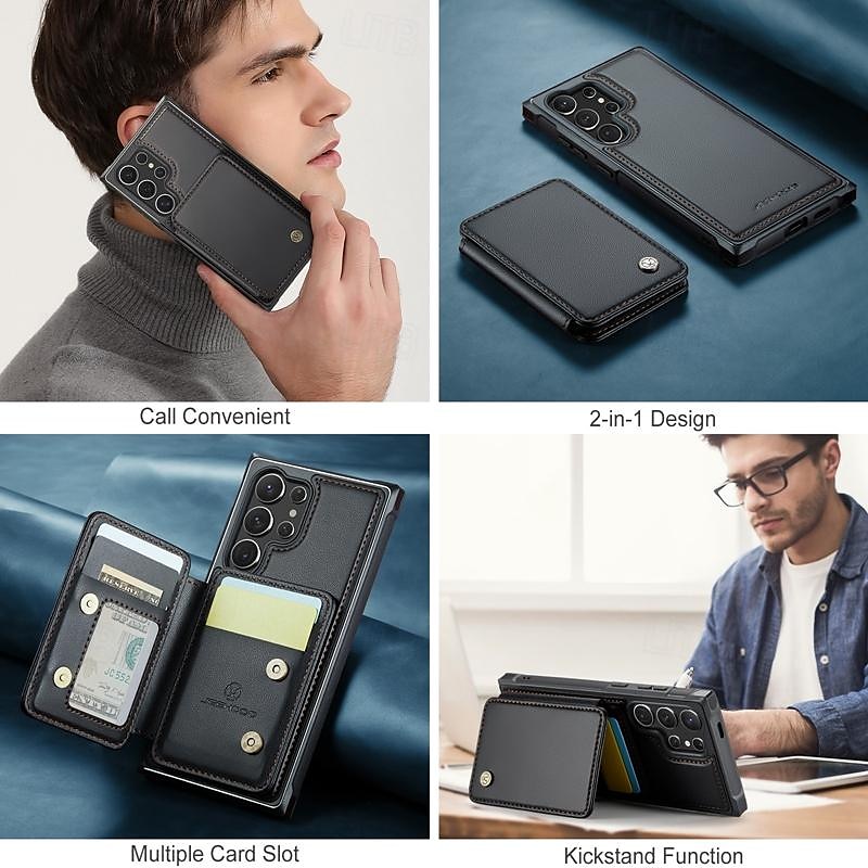 Phone Case For Samsung Galaxy S24 Ultra Plus S23 S22 S21 S20 Ultra Plus FE A55 A35 A25 A15 5G A54 A34 A14 A53 A33 A23 A13 S25 Ultra Back Cover with Stand Holder Magnetic Card Slot Retro TPU PC PU 2025 - $25.99 –P8