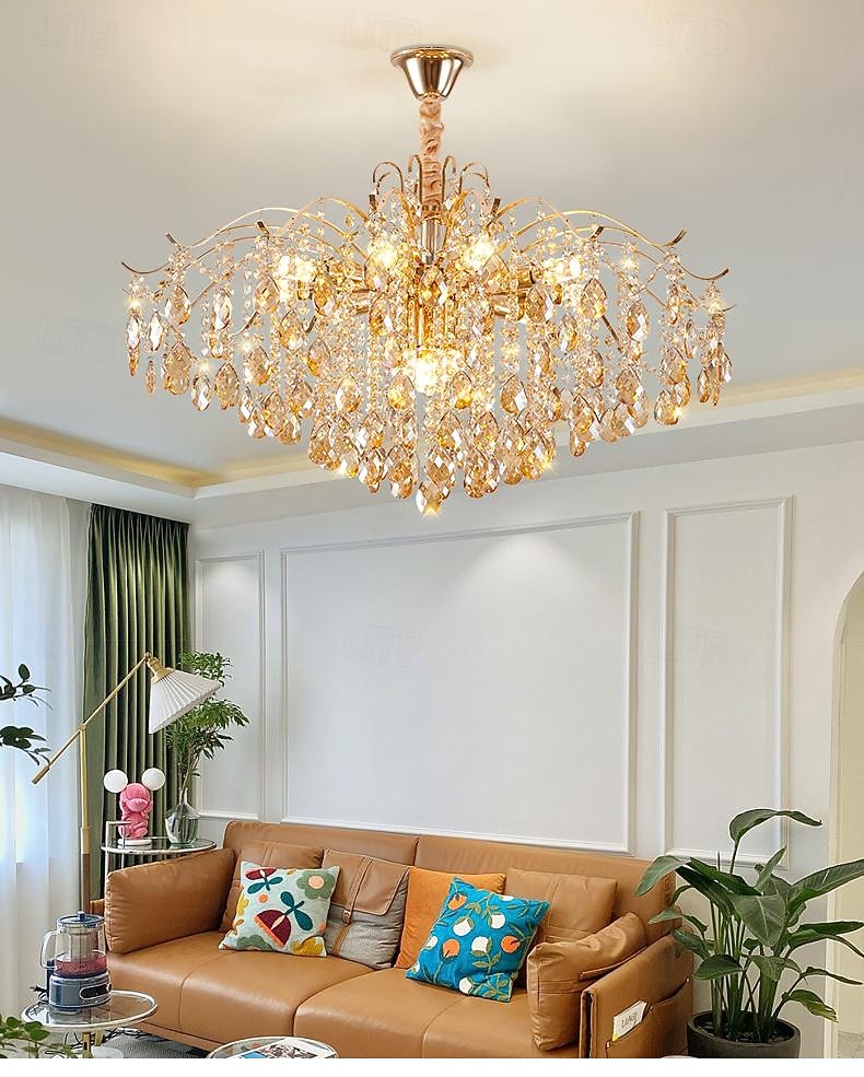 lampadario a led 42/50/60/80/100 cm 5/8/10/12/15 lampadina non inclusa finitura elettrolitica cristallo metallo stile moderno contemporaneo camera da letto sala da pranzo mini sospensione 110-240 v del 2026 a $208.79 –P1