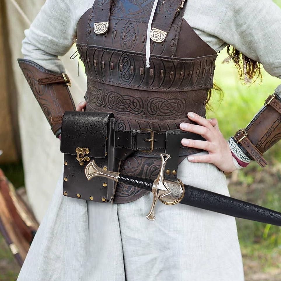 Středověké Renesanční Úbory Rytíř Viking Maškarní kostým Unisex Keltské Viking Fantazie předvečer Všech svatých Karneval Párty Renesanční jarmark LARP Dospělé Taška Pásek 2025 - $30.99 –P1