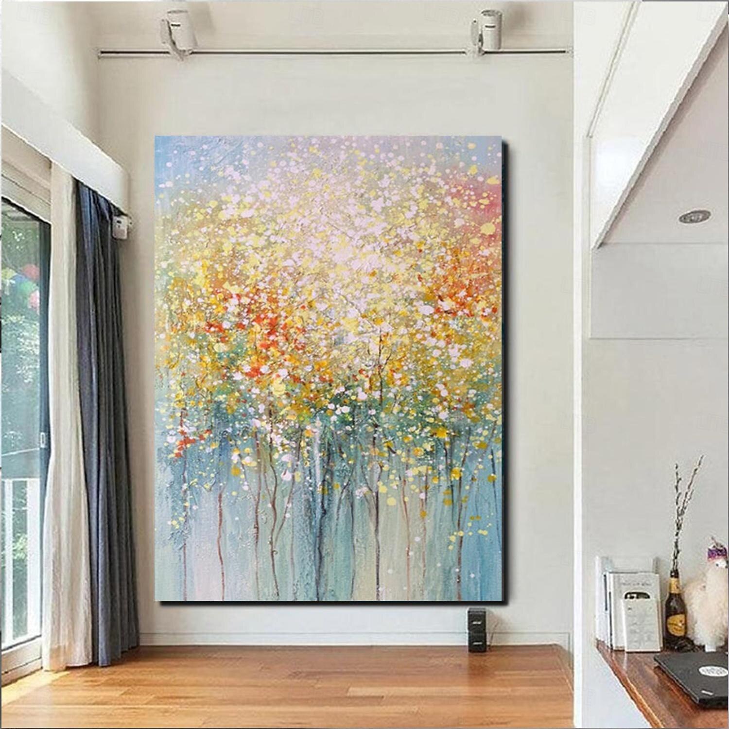 pittura a olio fatta a manotela decorazione di arte della paretepittura astratta coltellopaesaggio gialloper la decorazione domestica arrotolata senza cornice pittura non stirata del 2025 a $108.99 –P2