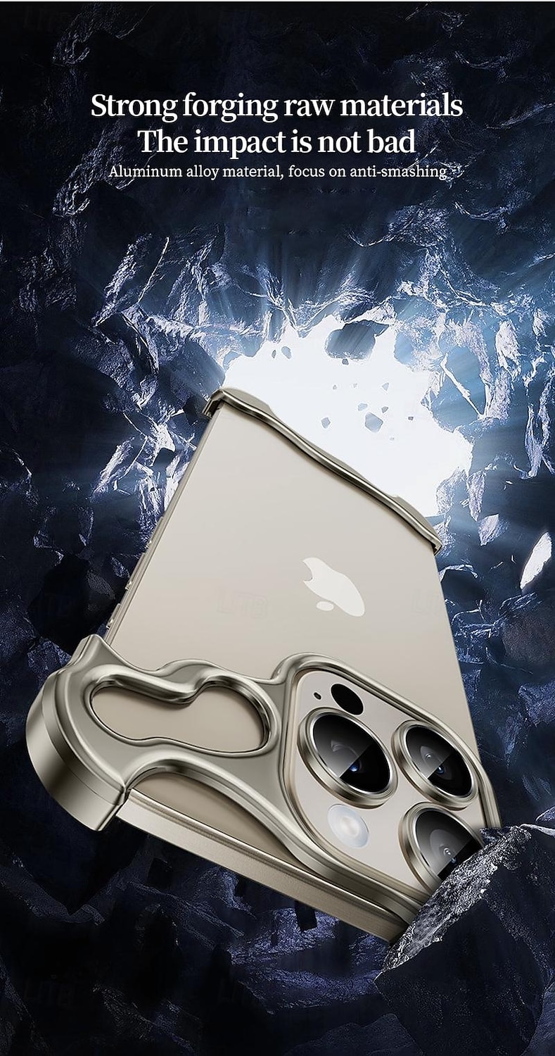 телефон Кейс для Назначение iPhone 17 Pro Max 17 Air 15 14 Pro Max Plus 13 12 11 Pro Max Безрамный чехол-бампер Съемный Защитная пленка для объектива камеры Защита от удара Покрытие Металл 2025 - $18.99 –P5