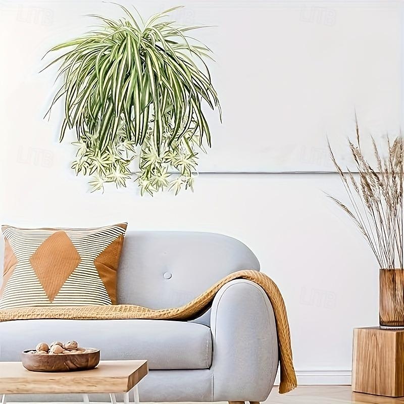 1 stk 60 cm store kunstige hengende planter, falske edderkoppplanter for hjemmeinnredning, falske grøntområder for hjemmehagekontor bryllupsdekorasjon 2025 - $9.49 –P5