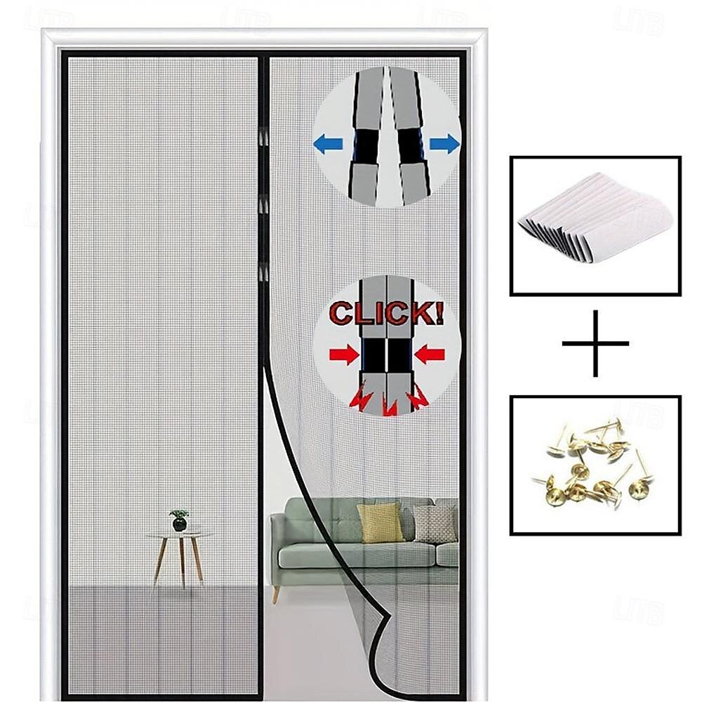 Porte écran magnétique portable écran anti-mouches ou insectes magnétique passage pour porte coulissante garage patio cuisine salon chambre bar entrée facile pour animaux de compagnie et enfants de 2025 ? $15.49 –P5