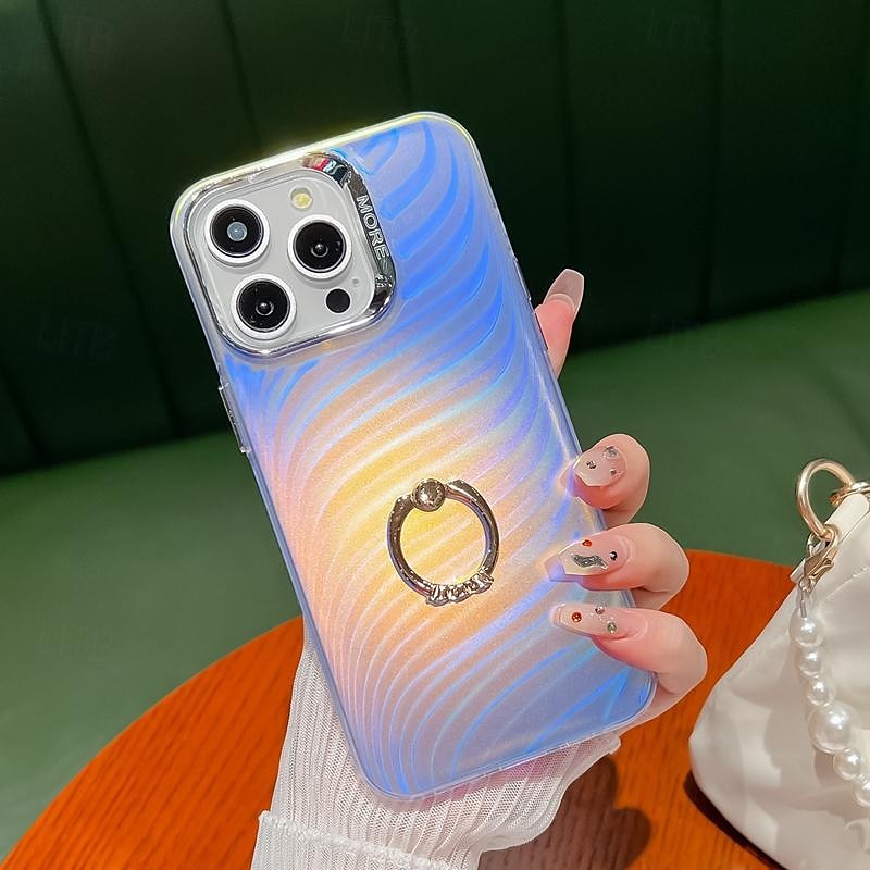 טלפון מגן עבור אייפון 16 iPhone 15 Pro Max iPhone 14 Pro Max אייפון 13 פרו מקס כיסוי אחורי בלינג גליטר מבריק אבזם טבעת עמיד בזעזועים TPU צפוי 2025 - $15.99 –P14