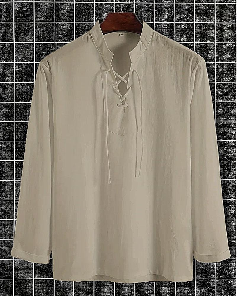 Homens Camisa Social Camisa casual Camisa de algodão Tecido Havaiana Feriado Preto Branco cáqui Manga Longa Faixa Primavera & Outono Roupa Cordões de 2025 por $22.99 –P8