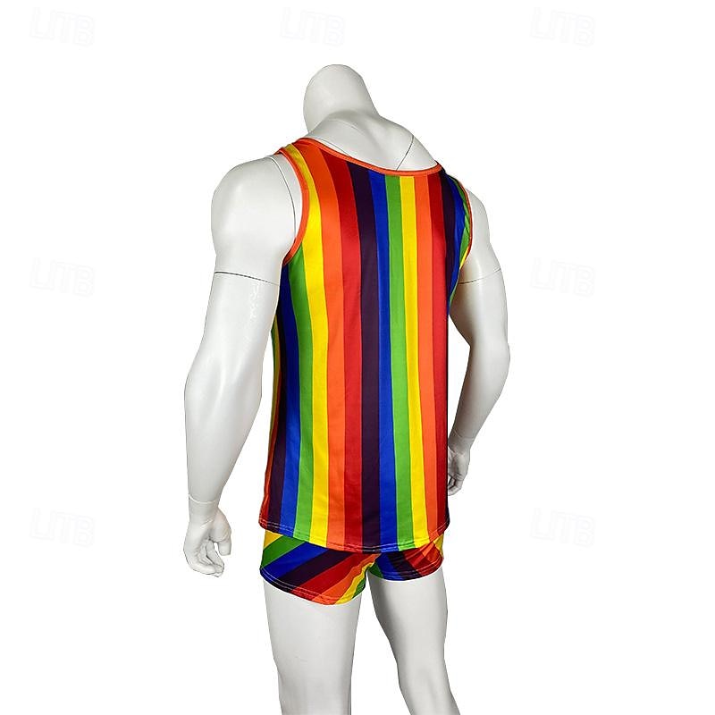 LGBT LGBTQ Duhová Karnevalový kostým Pyžama Dospělé Pánské Gay Pride Parade Měsíc hrdosti Plesová maškaráda Jednoduchý karnevalový kostým 2025 - $27.99 –P6