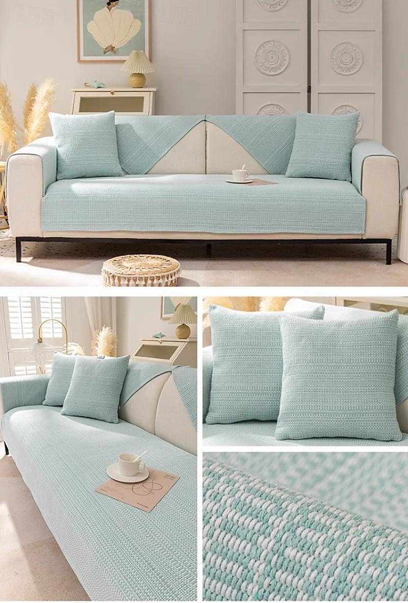 Cotton Linen Sofa Cushion Fabric Anti-slip Cooling Seat Cushion Full Cover Cloth Sofa Cover Cloth L Shaped Sofa Cushion Set 2025 - $28.99 –P6