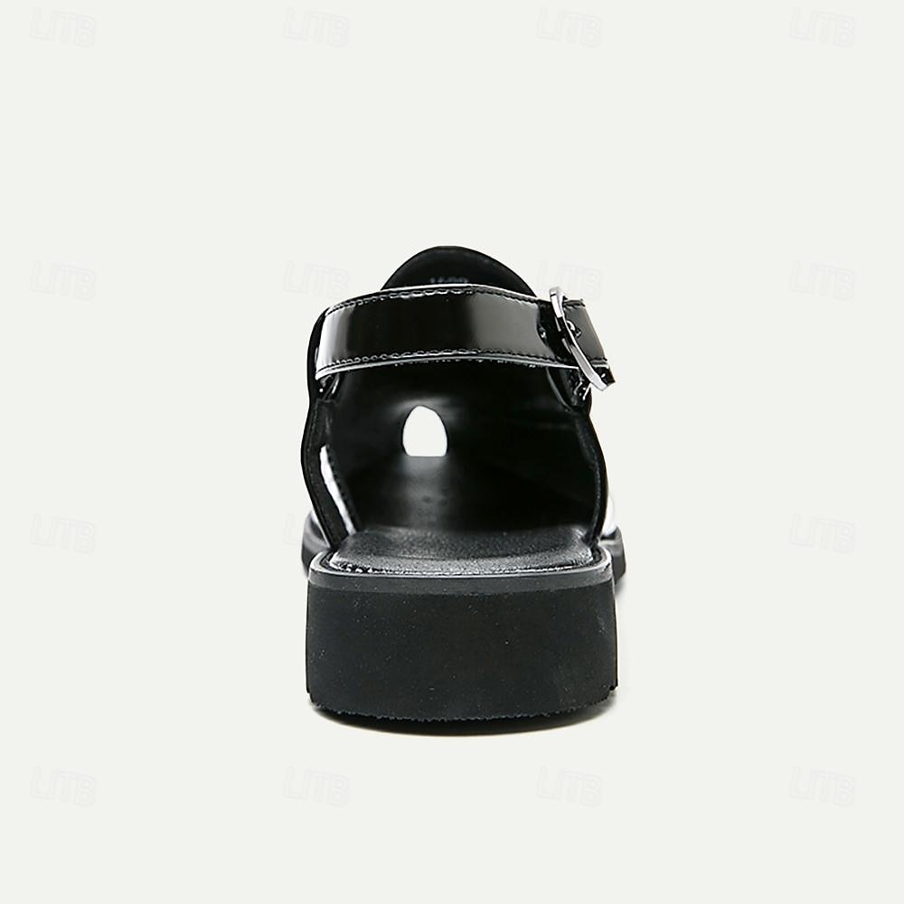Herr Sandaler Romerska skor PU Läder Andningsfunktion Bekväm Halksäker Spänne Svart Brun 2025 - $42.99 –P6