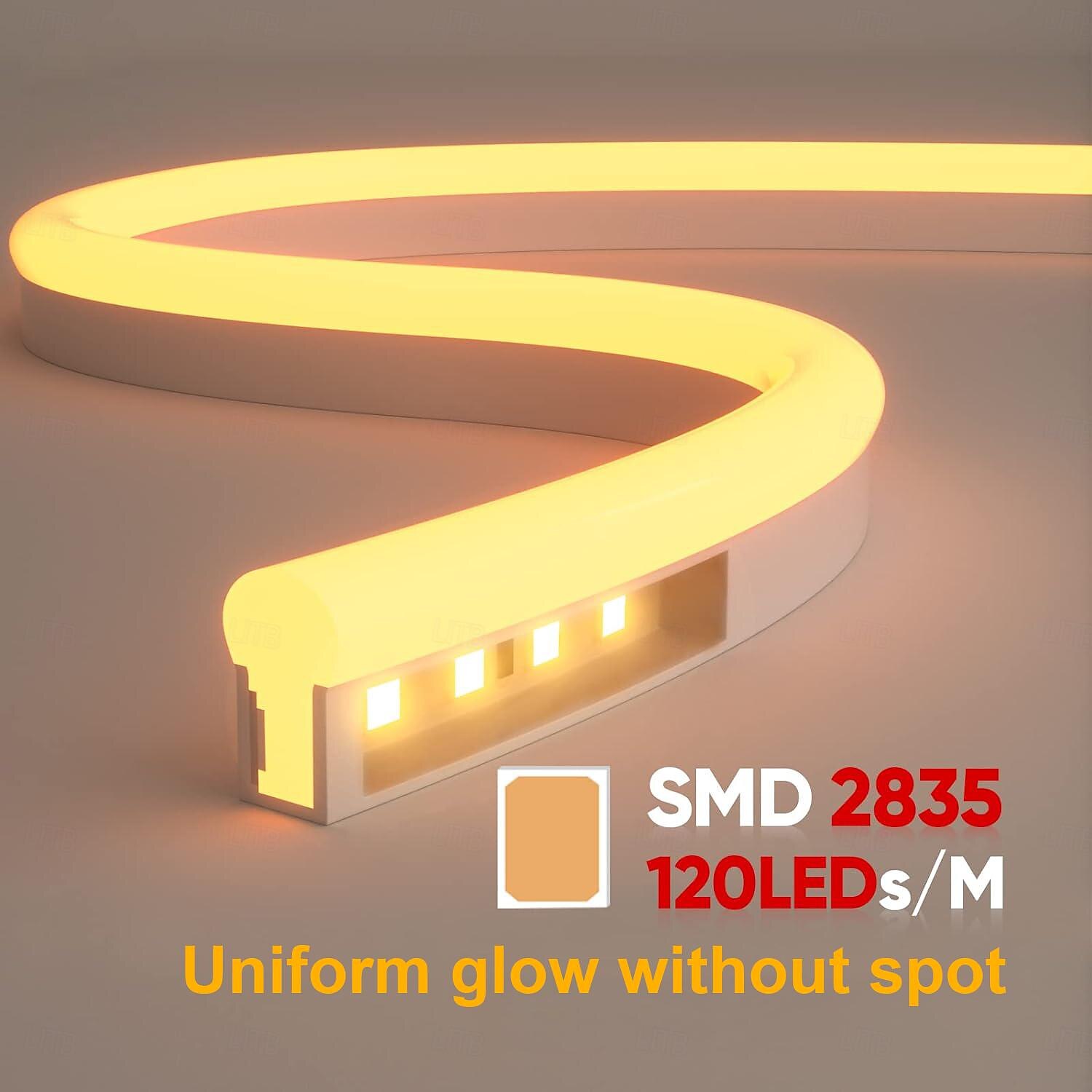 Waterproof LED Neon Light 5-25M/16-90ft Various Colors of Neon Light Strip Pool Light Strip and Plug-in Neon Light Strip Suitable for Bedrooms Kitchens Balcobalconies Outdoor Courtyards 220V 2025 - $29.99 –P2