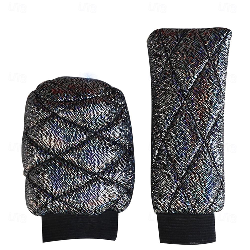 FYAUTOPER Flash gold quilted diamond-like handbrake set gear set two-piece circular head handle set 2025 - $7.99 –P7