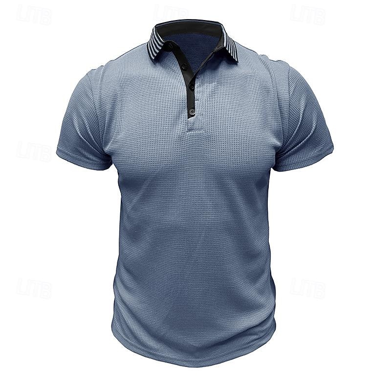 Per uomo Magliette Polo a Nido d'Ape Testurizzato Casuale Ferie Bavero Colletto Polo a Coste Manica Corta Moda Essenziale Semplice Bottoni Morbido Estate Primavera Vestibilità regolare Esercito verde del 2026 a $24.99 –P2