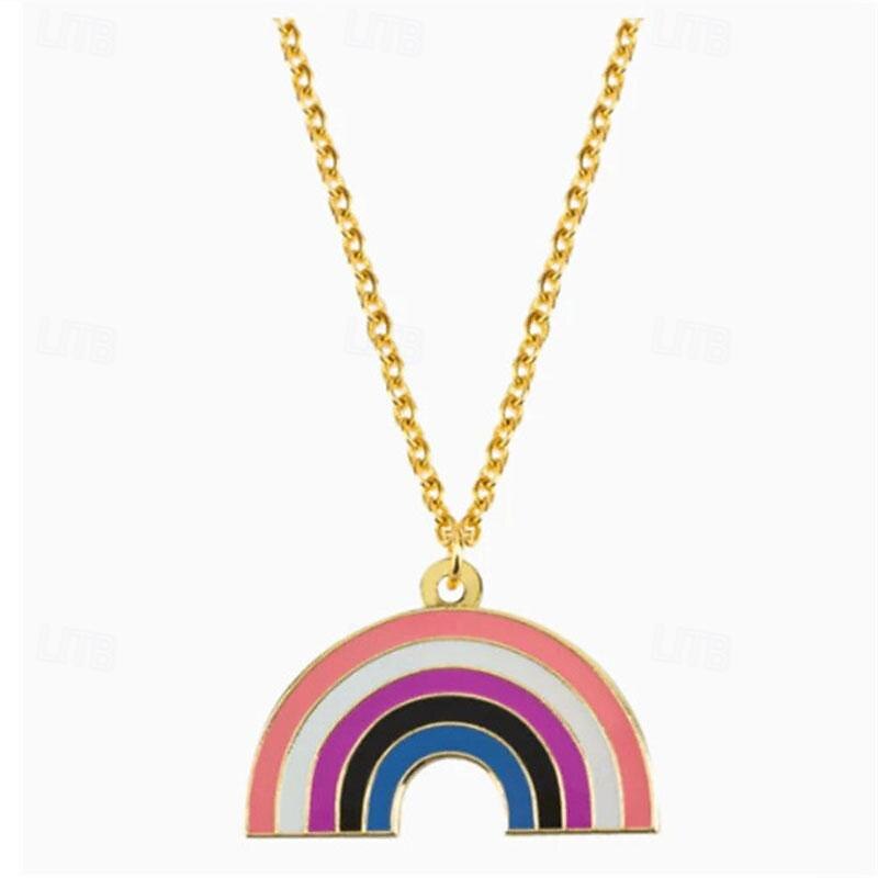 trots maan regenboog liefde vormige hanger ketting gepersonaliseerde mode eenvoudige homoseksuele enkellaags halsketting 2025 - $24.99 –P18
