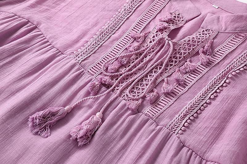Pentru femei Rochie Mini Rochie de schimb Rochie Boho Vacanță Casual În aer liber Vacanță Zilnic Potrivire Largă Culoare pură Lungime Manșon 3/4 În V Alb Roz Îmbujorat Albastru piscină Mov Var 2025 - $42.99 –P4