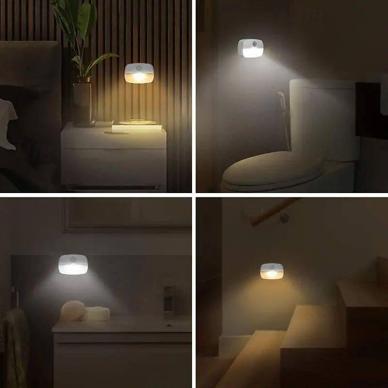 Veilleuse à détecteur de mouvement LED, lampe de lecture nocturne à LED d'intérieur, veilleuse à piles avec capteur de mouvement, pour chambre à coucher, cuisine, escaliers, couloir, bureau de 2025 ? $8.49 –P3