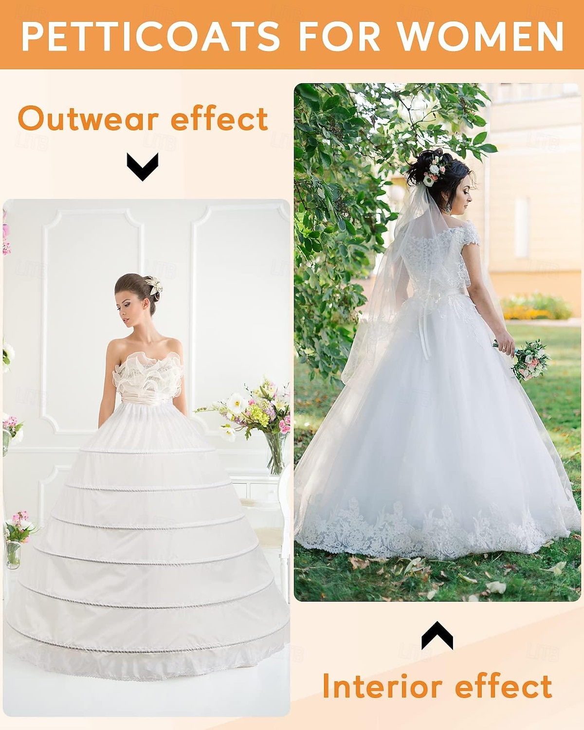 Rococo Baroque Victorian Floor Length Petticoat Hoop Skirt Under Skirt Crinoline Princess Bridal 6 Hoops Ball Gown Women's Royal Masquerade Performance Wedding Party Adults' Petticoat 2025 - $53.99 –P6