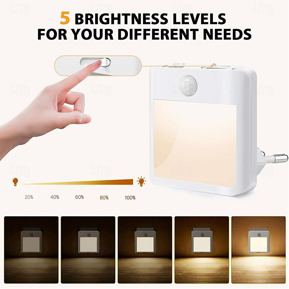 LED Night Light Smart Motion Sensor Dimmable Emergency Lamp White Warm Lamp Bedroom Living Room Study Bedside Kitchen Light 2025 - $18.49 –P8