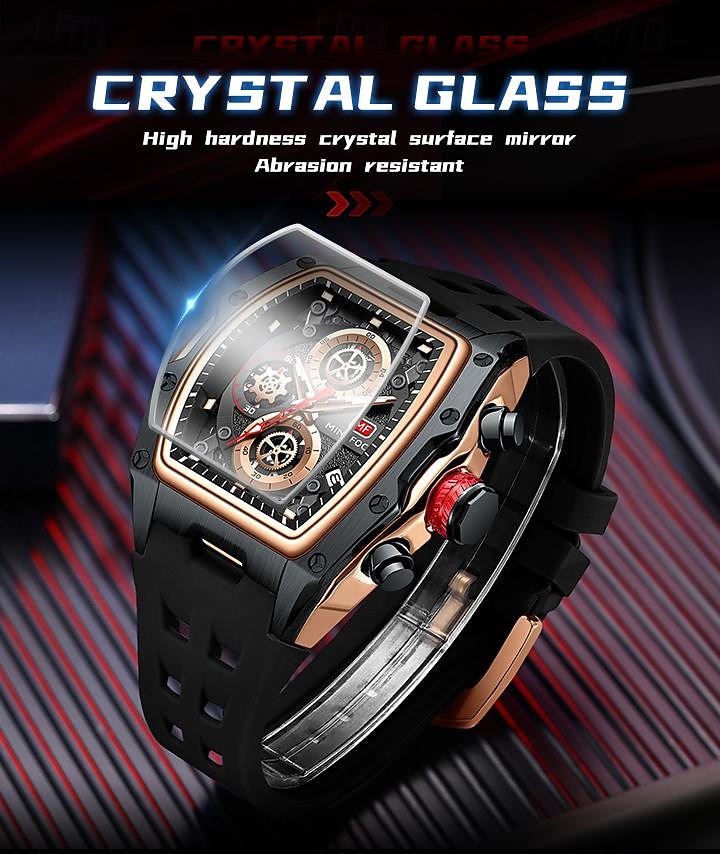 MINI FOCUS Men Quartz Watch Outdoor Fashion Casual Wristwatch Luminous Calendar Waterproof Decoration Silicone Gel Watch 2025 - $35.99 –P7