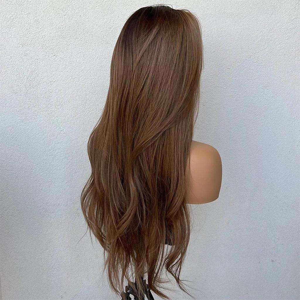 Remy mensenhaar 4x13 Sluiting Pruik Gratis deel Braziliaans haar Golvend Bruin Pruik 130% 150% Haardichtheid met babyhaar Natuurlijke haarlijn 100% Maagd Met gebleekte knopen Pre-geplukt Voor Dames 2026 - $287.79 –P3
