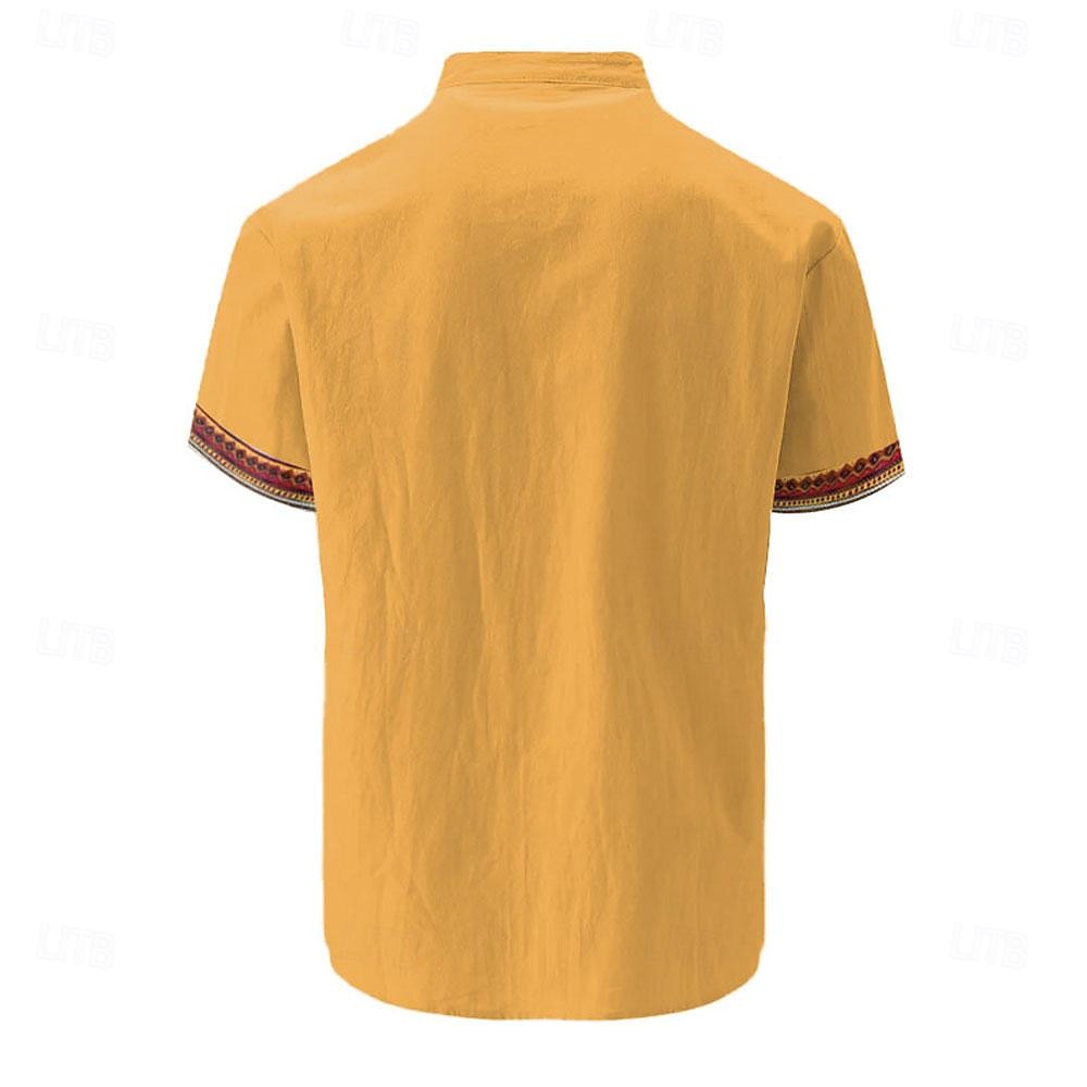 Per uomo Camicia con bottoni Camicie stampate Manica corta Informale Da mare Per eventi Da tutti i giorni Estate Collo ripiegabile Bottoni Tasche Giallo del 2025 a $24.99 –P2