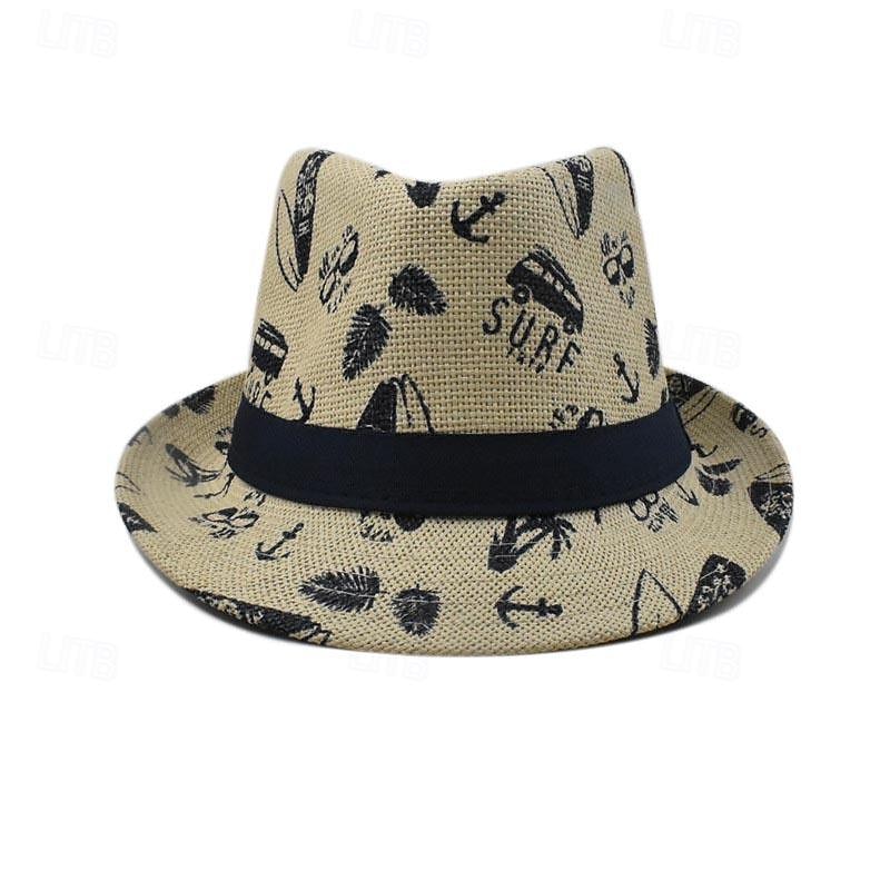 Męskie Czapka Kentucky Derby Kapelusz Kapelusz imprezowy Sukienka kapelusz Biały Khaki Bawełna Moda Codzienny Ulica Codzienny Drzewo kokosowe Filtr przeciwsłoneczny Oddychający 2025 - $11.49 –P4