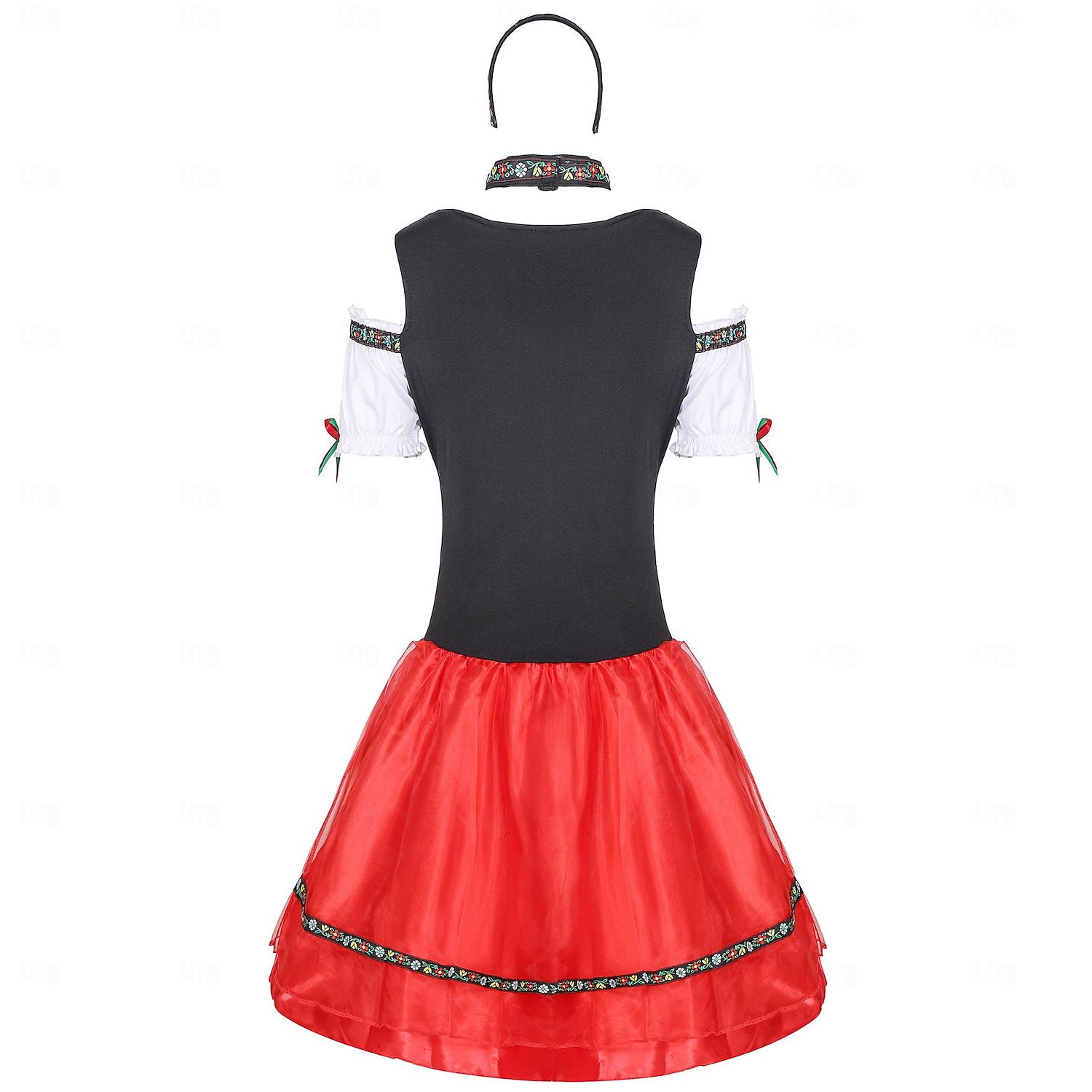 Oktoberfest Lapper Dirndl Trachtenkleader Hushjelp Sexy bayerske feriekjole Enger Dame Ølfestivalen Oktoberfest-kostyme Dirndl Tradisjonell stil klut Kjole Sokker Pannebånd 2025 - $41.99 –P6