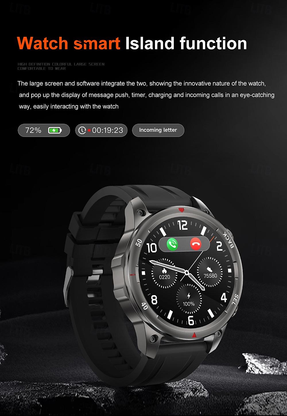 696 DK68 Smart Watch Fitness Tracker ECG PPG Bluetooth Call Reminder Android iOS IP67 47mm 1.53 2025 - $58.99 –P17