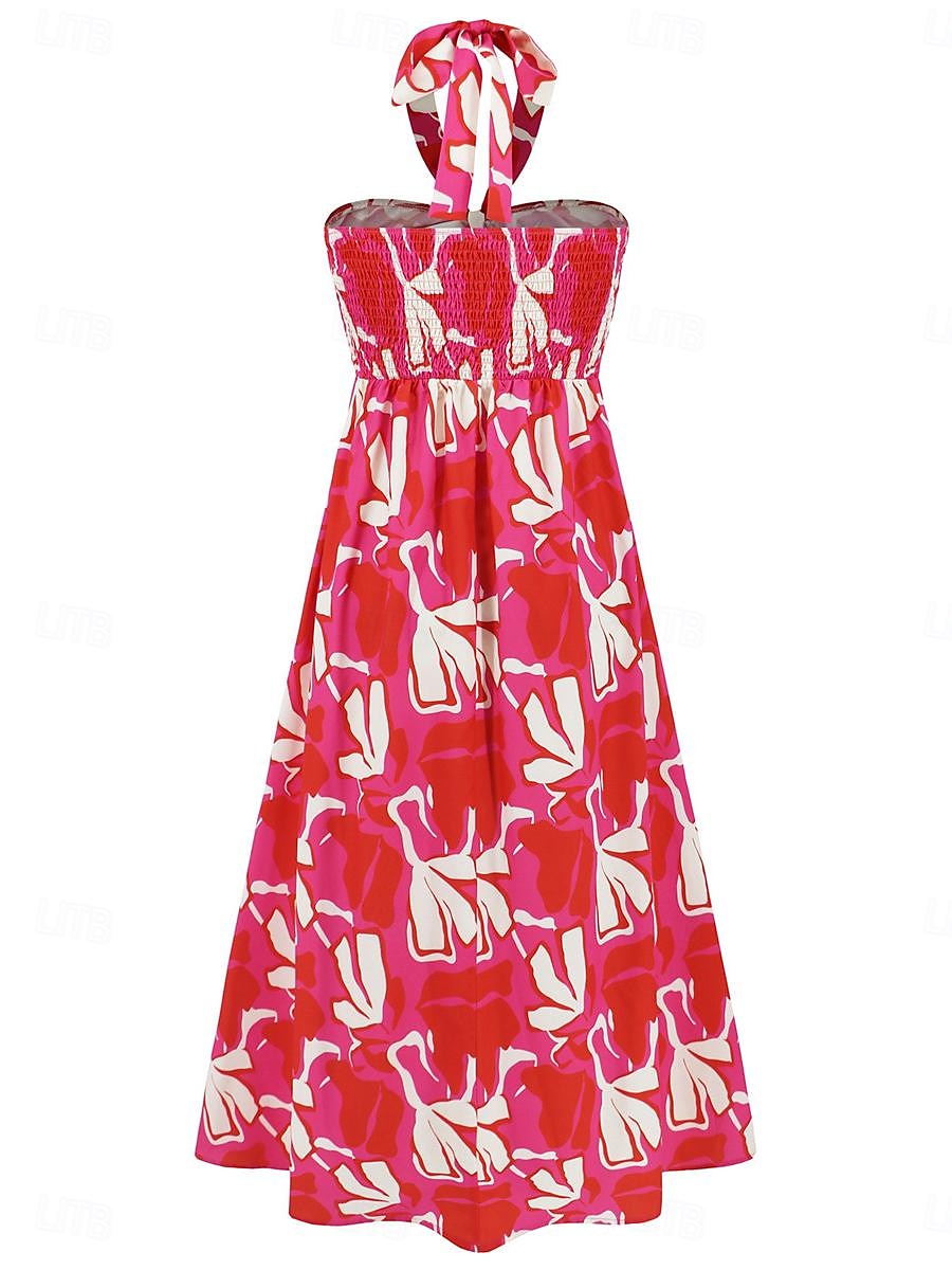 Femme robe longue Robe casual Robe Évasée Robe Trapèze Robe d'été mode Décontractées Vacances du quotidien Rendez-vous Standard Floral Feuille Sans Manches Dos nu Rouge Violet Orange Vert Eté de 2025 ? $46.99 –P20