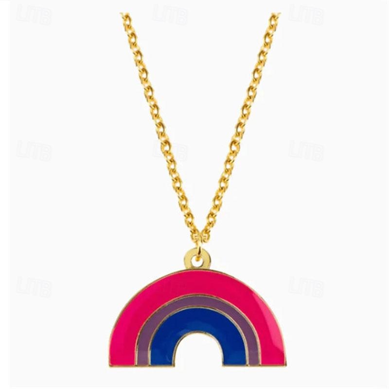 trots maan regenboog liefde vormige hanger ketting gepersonaliseerde mode eenvoudige homoseksuele enkellaags halsketting 2025 - $24.99 –P16