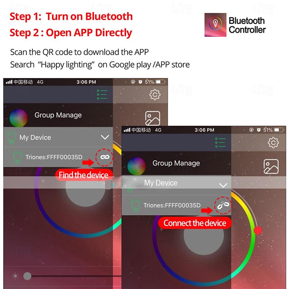 комплект светодиодных лент 16,4-65,6 футов, интеллектуальное Bluetooth-приложение, управляемое RGB-музыкой, синхронизированное изменение цвета с таймером, украшение спальни своими руками для праздничной вечеринки, украшение спальни, детской комнаты 2025 - $21.99 –P7