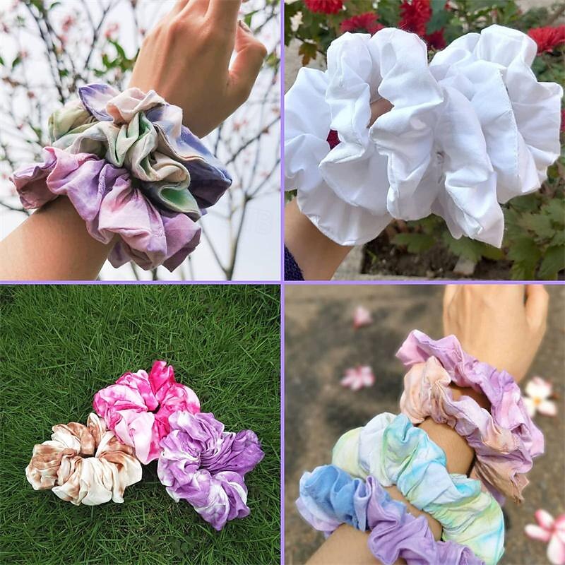 Juego de 10 diademas blancas utilizadas para teñir corbatas, suministros para fiestas, estabilizador elástico de cola de caballo de algodón blanco para diademas de mujer 2025 - $28.99 –P8