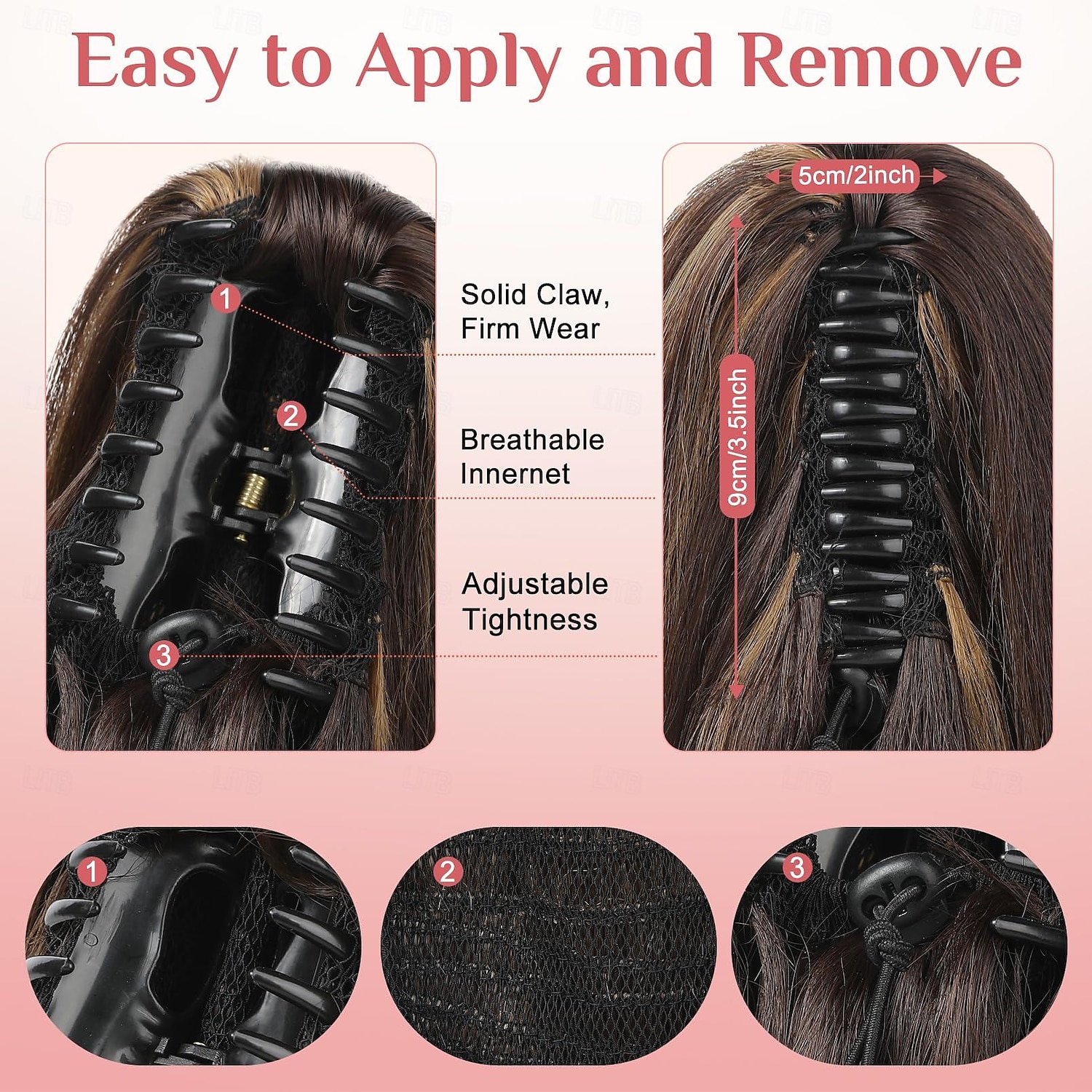 extension per coda di cavallo, clip ad artiglio corto da 14" in coda di cavallo dritta per capelli corti code di cavallo finte multistrato estensioni per capelli estensioni per capelli resistenti al del 2025 a $7.99 –P5
