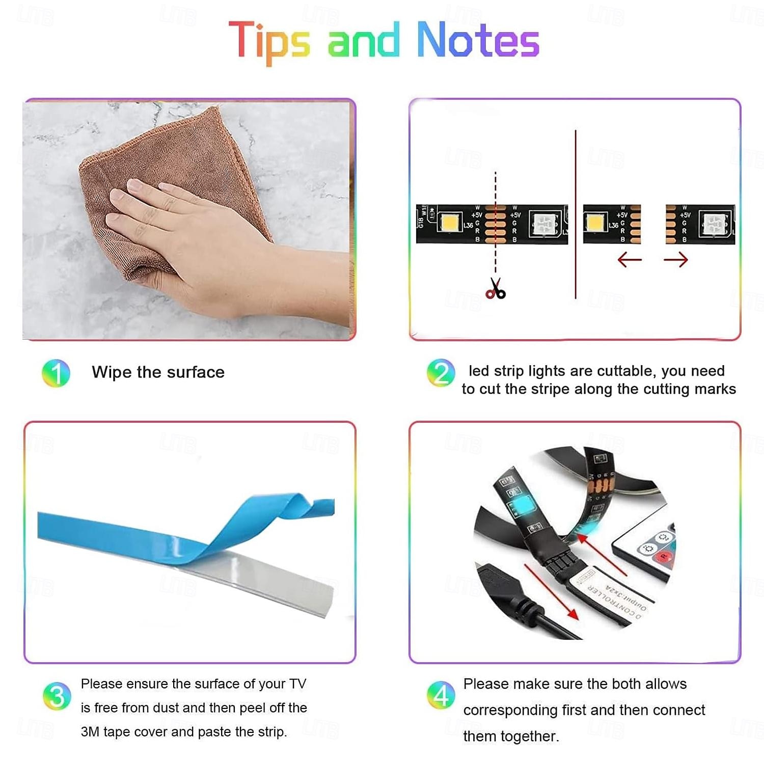 LED Light Strips RGB Lights USB Flexible Lamp USB 5V 5050 SMD 10mm LEDs Blackboard with 24 Key IR Remote Controller for Flat Screen TV Background, HDTV, PC Monitor 1M~5M 2025 - $10.49 –P1