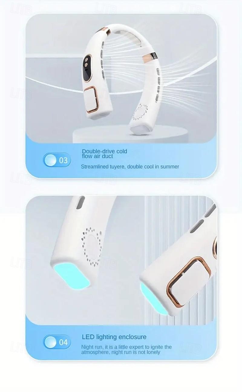 Draagbare 5-Snelheid Nekventilator – Aanraakbesturing Stille Luchtkoeler USB-aangedreven voor Buitensport en Reizen 2026 - $31.99 –P4