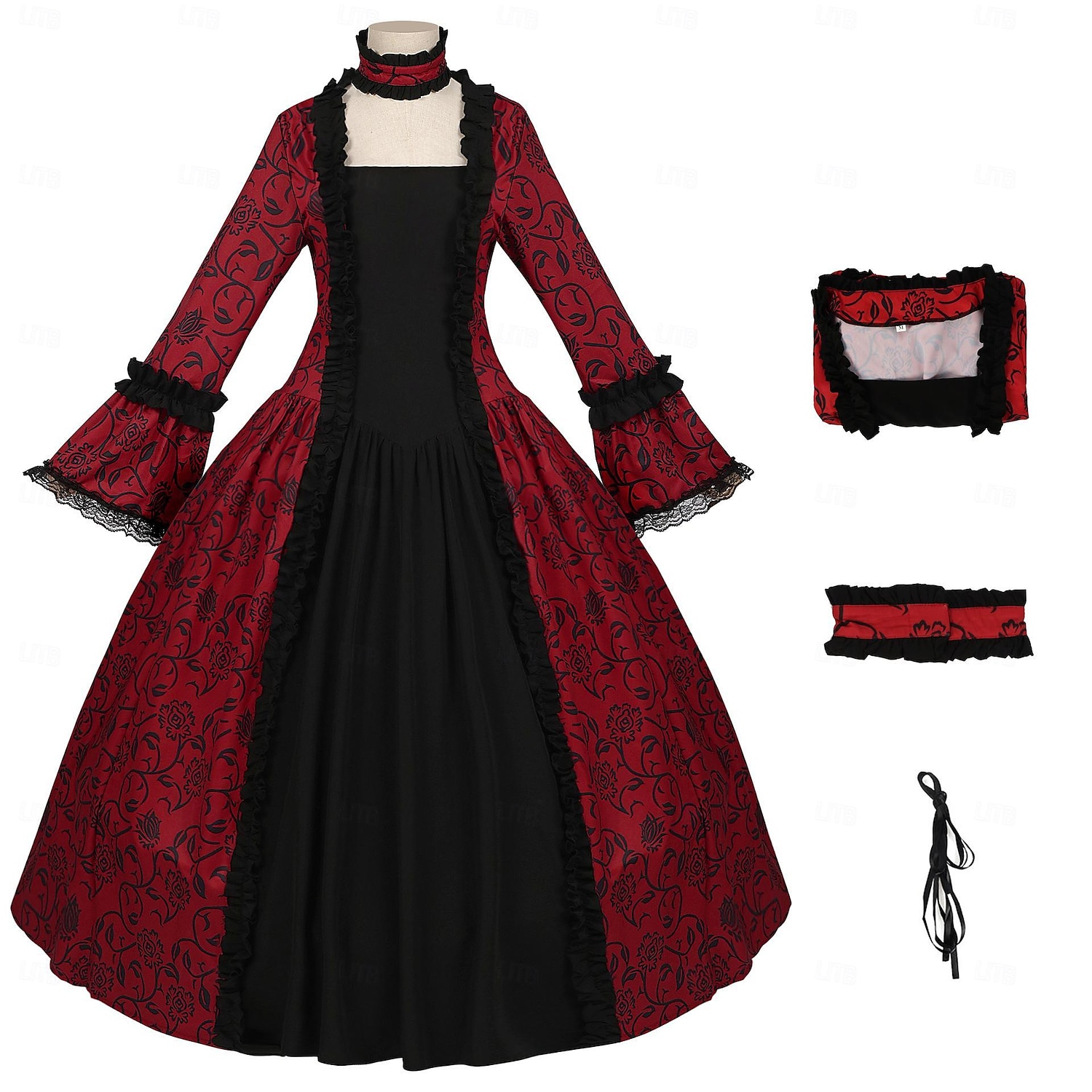 Rococo 18th Century Cocktail Dress Dress Cosplay Costume Lady Geometric Ball Gown Fancy Dress Women's Royal Halloween Carnival Masquerade Party / Evening Prom Carnival of Venice Adults' Dress All 2025 - $50.99 –P2